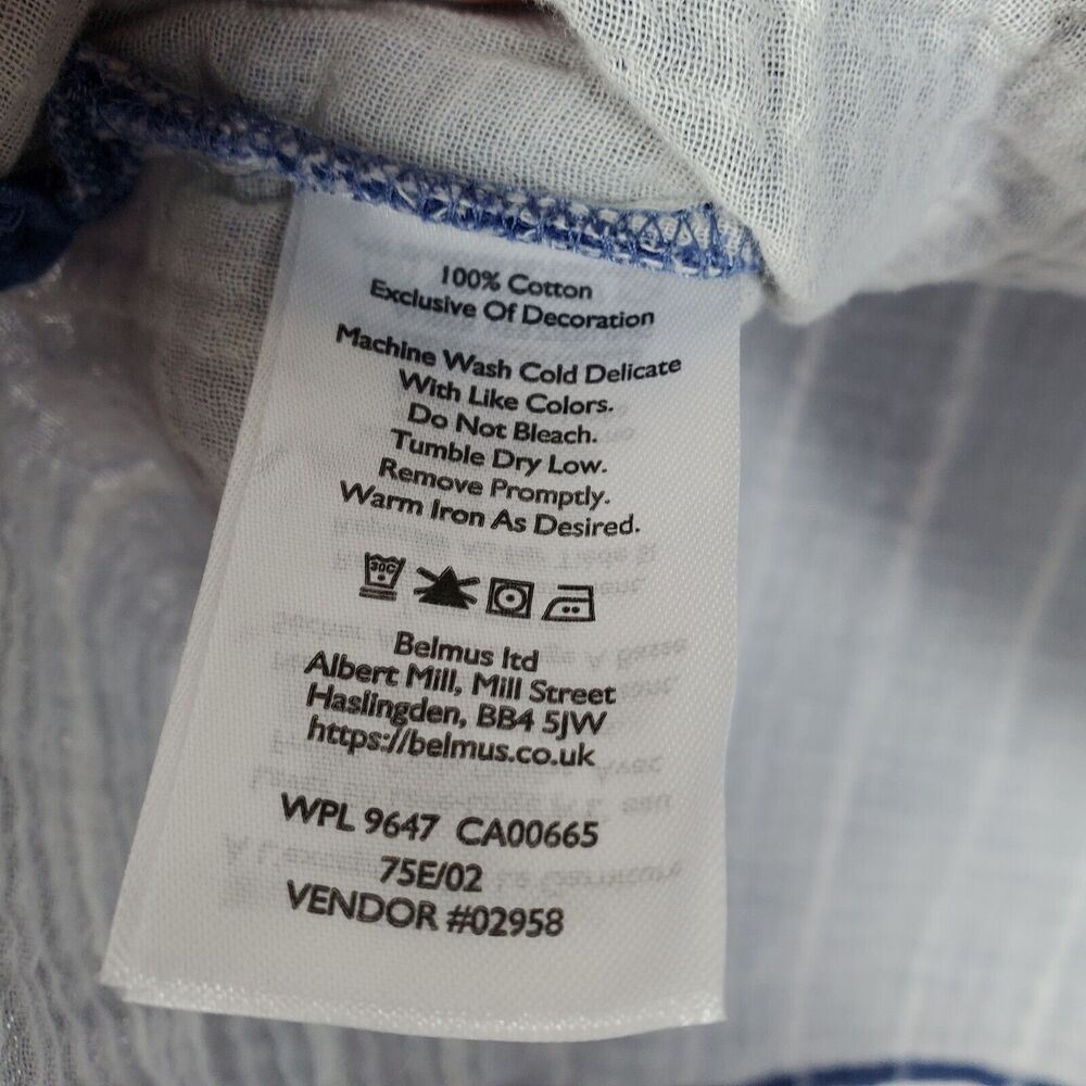 Eddie Bauer Carry On Shirred Short Sleeve Shirt XL Bluebird Boxy Relaxed Fit NEW - Picture 10 of 14